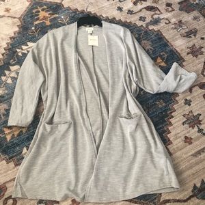 Donni ribbed open front cardigan with pockets